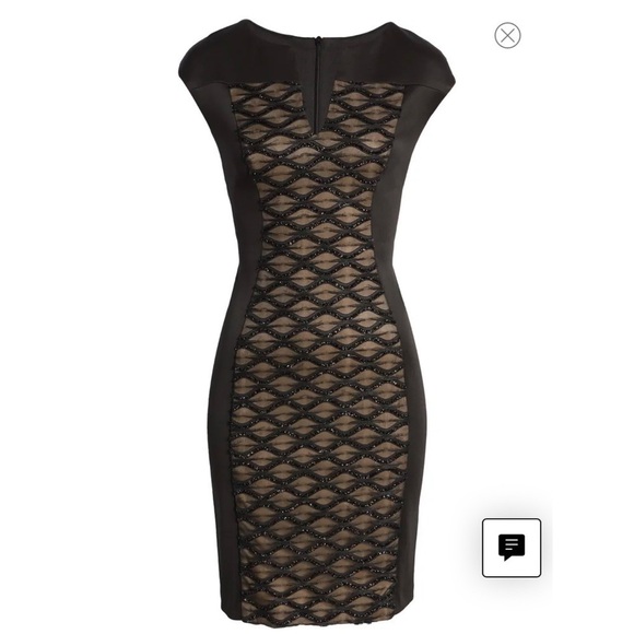 CONNECTED Apparel Mesh Panel Dress - Picture 1 of 6
